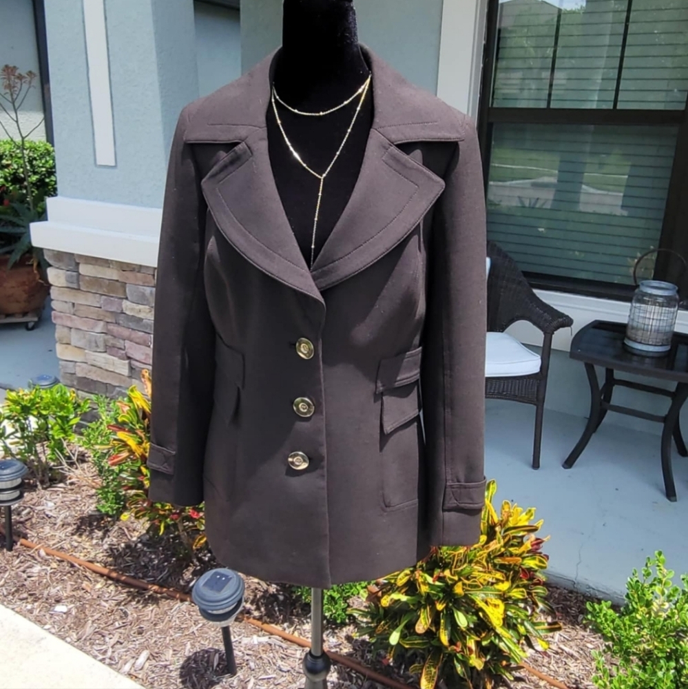 Etcetera Tailored Military-Inspired Brown Belted Blazer Jacket | Size 6 |